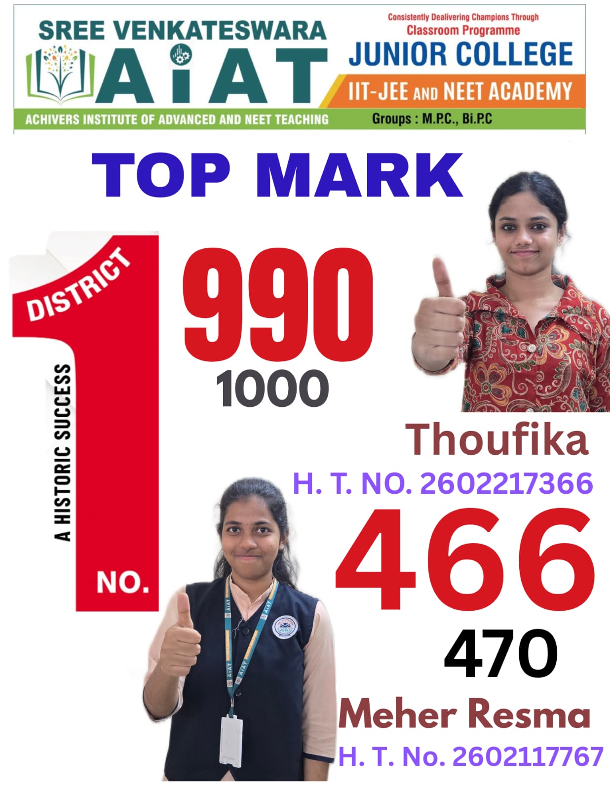 AIAT group toppers celebration photo 2