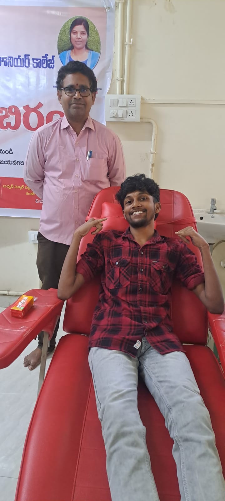 Volunteers at the campus blood donation camp